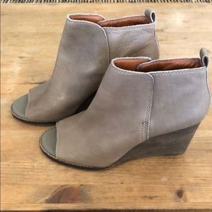 Lucky Brand peep toe boots